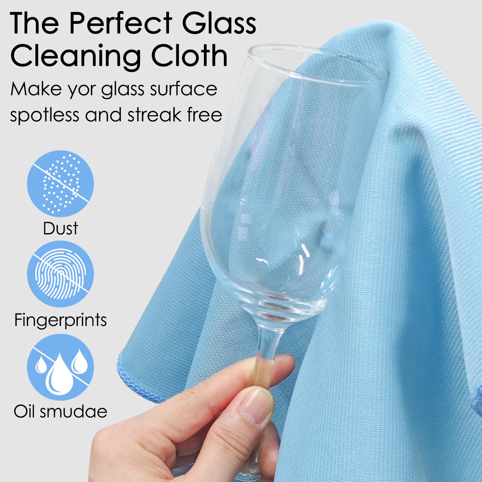 ATZNZIK 24 Pack Microfiber Glass Cleaning Cloth 16 Inch X 16 Inch Polishing Cloths Glass Cleaning Towel Lint Free Cloth for Cleaning Windows, Glasses, Mirrors, Windshields, Stainless Steel