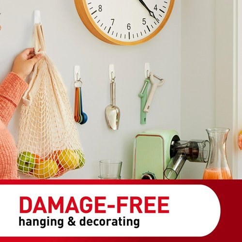 Command 5 lb Large Utility Hooks, 7 Hooks and 12 Strips, Damage-Free Hanging Wall Hook with Adhesive Strips, No Tools Required, Great for Home Kitchen Office Organization