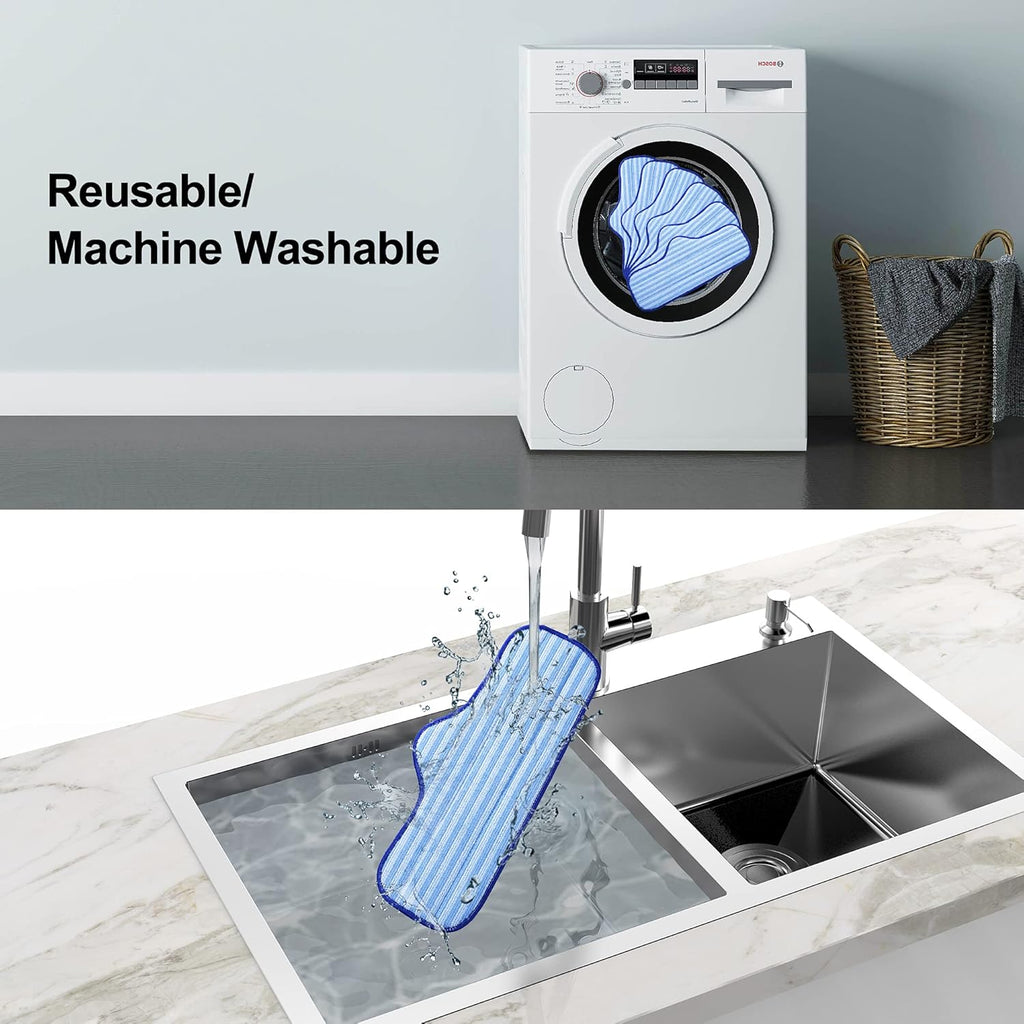 Newbealer Microfiber Steam Cleaner Pads - 6 PCS Durable, Washable & Reusable for NB282C