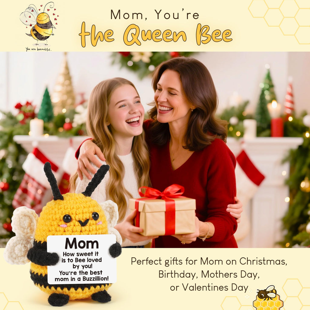 Mothers Day Mother Gifts for Mom Mothers Day from Daughter Son - Mom Gifts Mother's Day Mother-in-law Birthday Gift Ideas for Best Moms Ever Mama Mommy, Happy Birthday Cute Small Crochet Bee Present