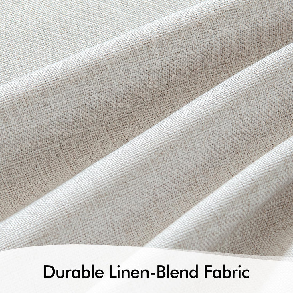 MIULEE 100% Blackout Curtains - Linen Pinch Pleated Thermal Insulated Drapes, 92 Inch Long, Beige & Greige, 2 Panels Set