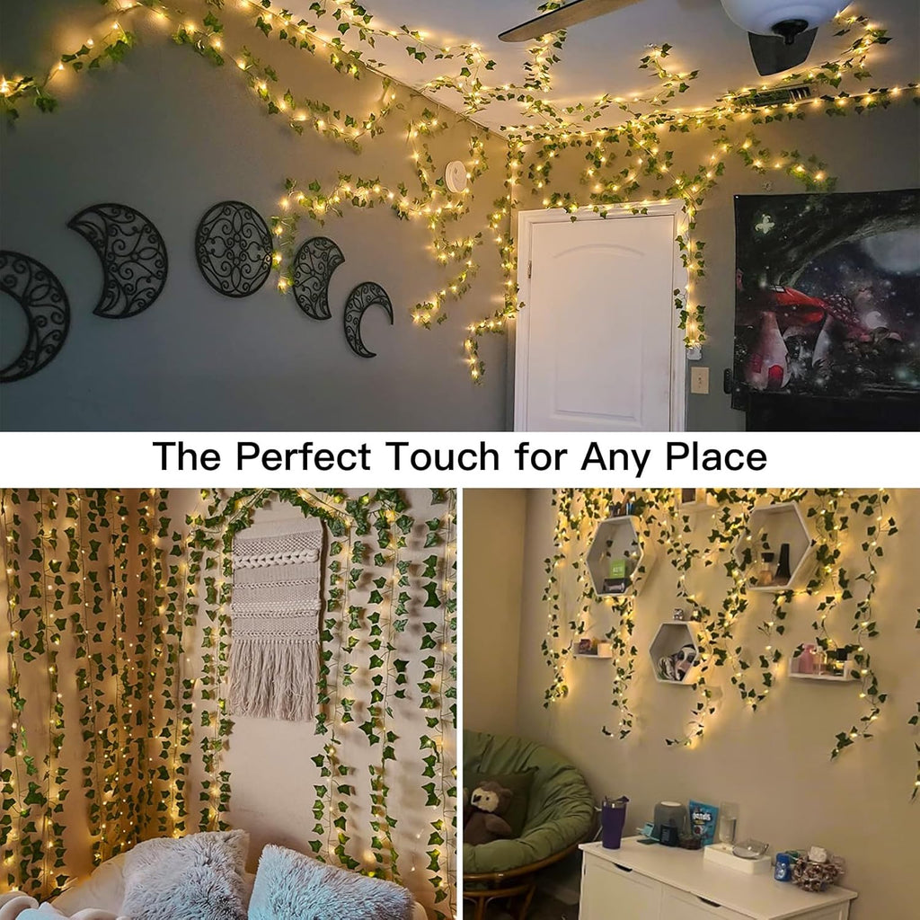 Suddus Fairy Lights Vines - 200 LED Ivy Curtain Lights for Bedroom & Party Decor | 6.5ft x 6.5ft