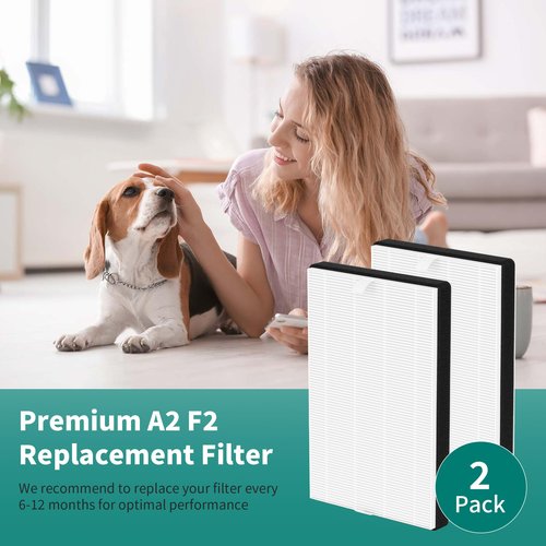 FCFMY 2 Packs F2 A2 True HEPA Replacement Filter Compatible with 3M Filtrete Room Air Cleaner Purifier Models FAP-C02-A2 FAP-C03-A2 FAP-T03-A2 FAP-C02WA-G2 FAP-C03BA-G2 FAP-T03BA-G2 FAP-SC02N