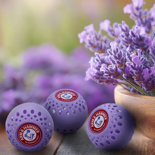 Arm & Hammer Odor Busterz Lavender Deodorizing Balls - Air Freshener and Odor Eliminator - Long-Lasting Freshness for Home, Bathroom, Closet, Gym Bags, Sports Gear and More - 3-Count, Lavender Scent