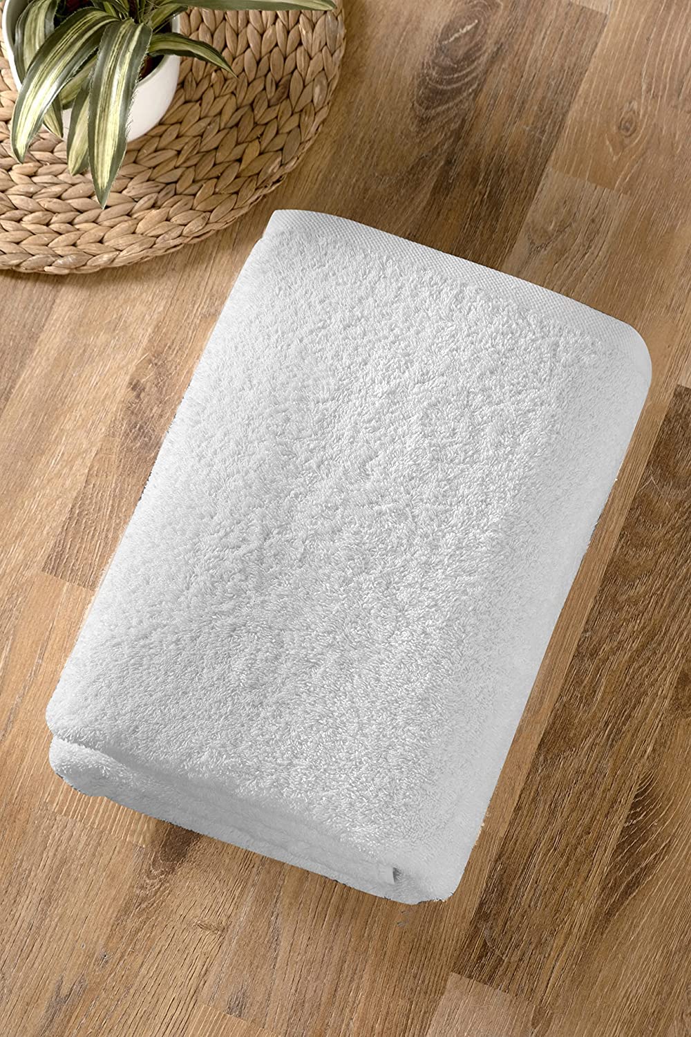 NINE WEST Oversized Luxury Terry Bath Sheet, Soft & Plush 40x80 Inch Extra Large Jumbo Bath Towels, 100% Turkish Cotton (White)