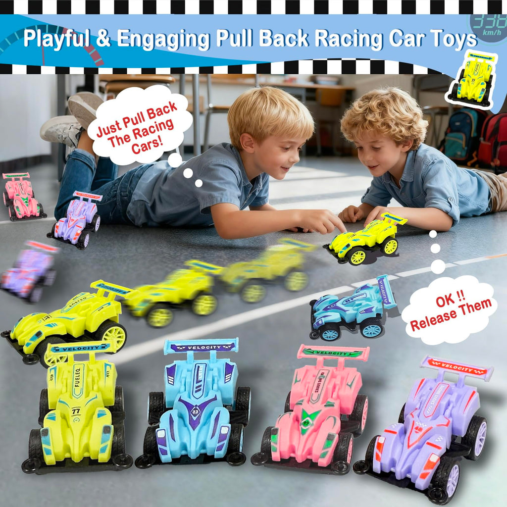 28 Pack Pull Back Cars and Trucks Toy, Small Cars Pull Back Racing Vehicles Set, Mini Toy Cars, for Toddlers, Kids Stocking Stuffers, Classroom Exchange Gifts, Gifts for Grandkids, Easter Basket