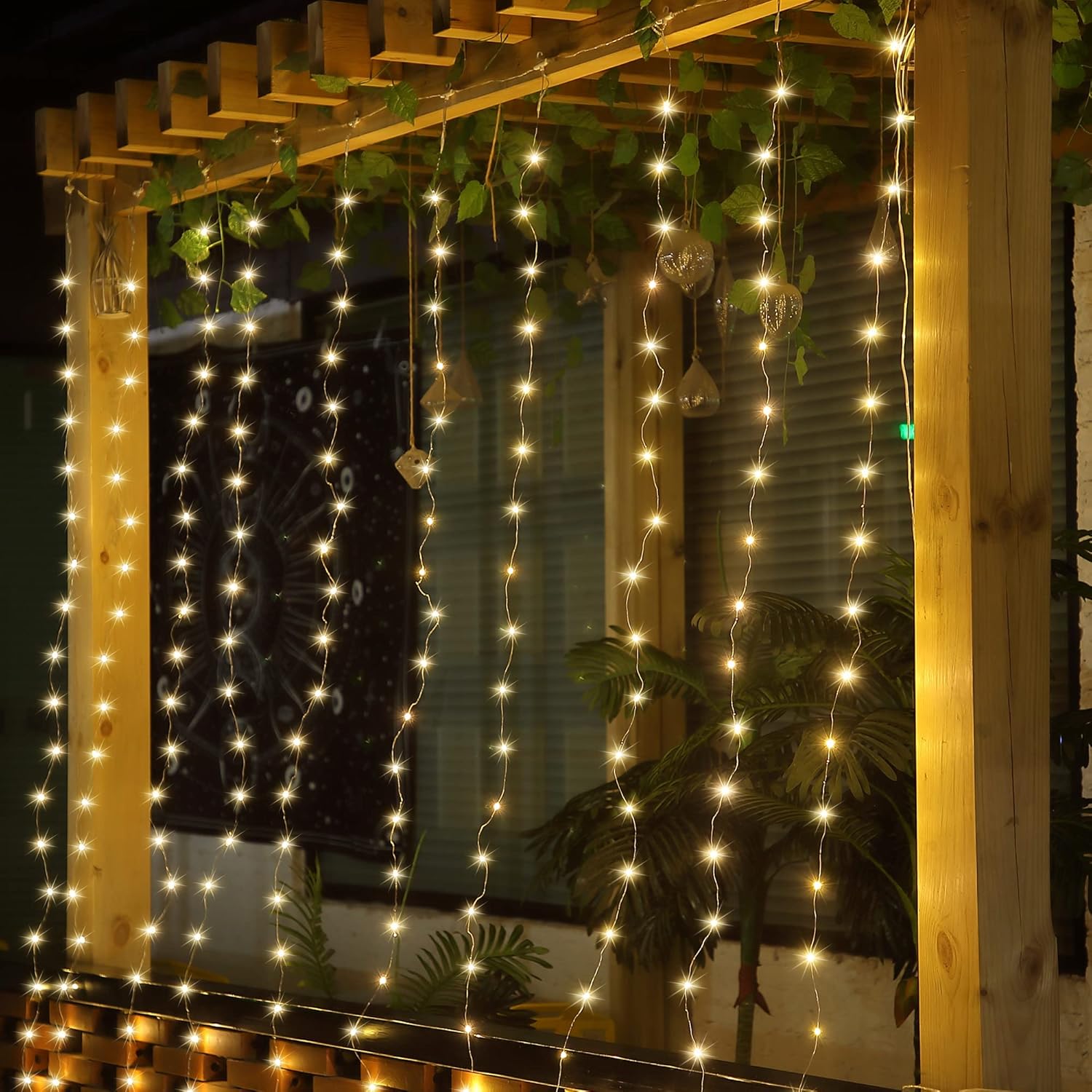 Meonum Curtain Tapestry Fairy String Lights - 13 Strings, 6.6 x 5 Ft, 8 Modes for Bedroom Decor