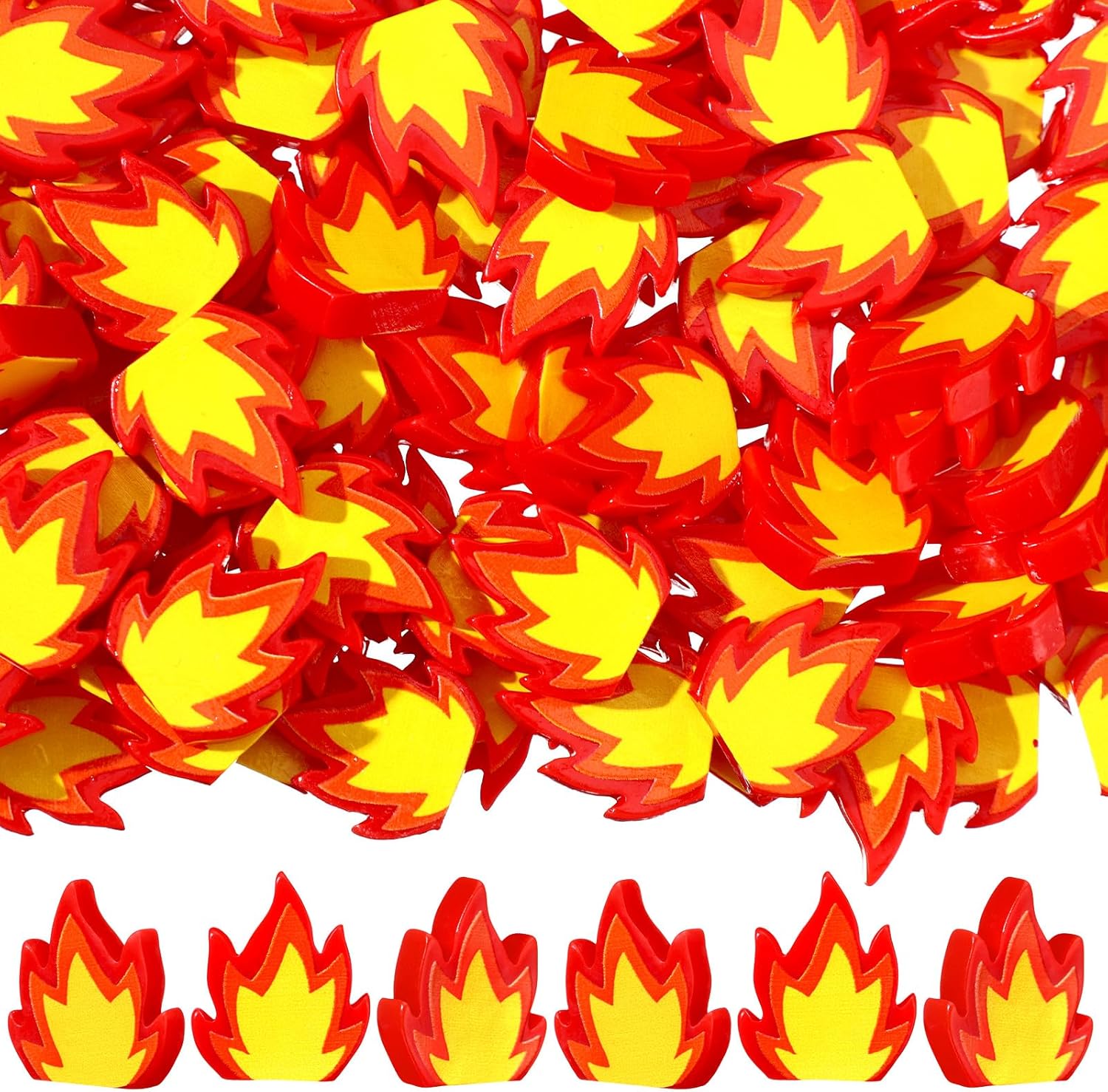 Seenelling Mini Resin Fire Figurines - 100 Pcs Tiny Fake Flames for DIY Craft & Decor | Campfire Model Accessories