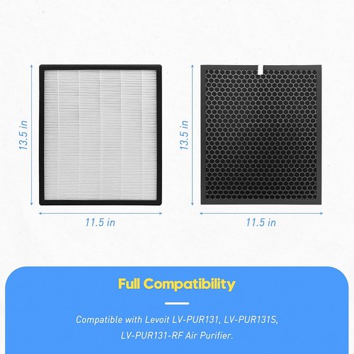LEVOIT LV-PUR131 Replacement Filters - True HEPA & Activated Carbon, 2 Pack for Optimal Air Quality