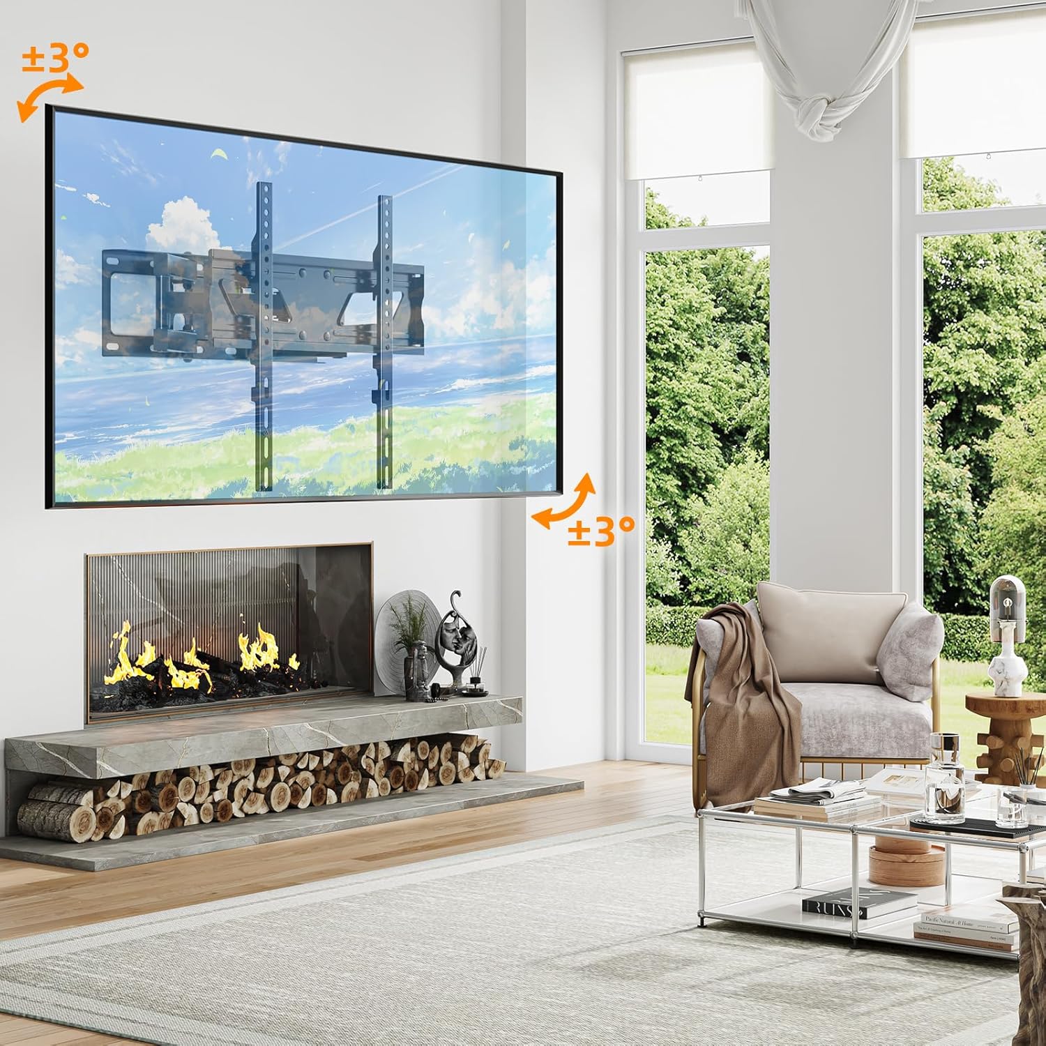 Simple Trending Full Motion TV Wall Mount - Articulating Dual Arms for 32-70 Inch TVs, Supports 132 lbs