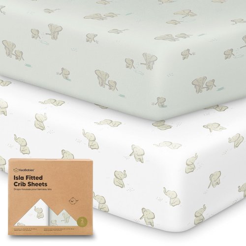 KeaBabies Baby Crib Sheets - 2-Pack Fitted Bamboo Toddler Bed Sheets | Soft & Cozy 52x28 for Boys & Girls