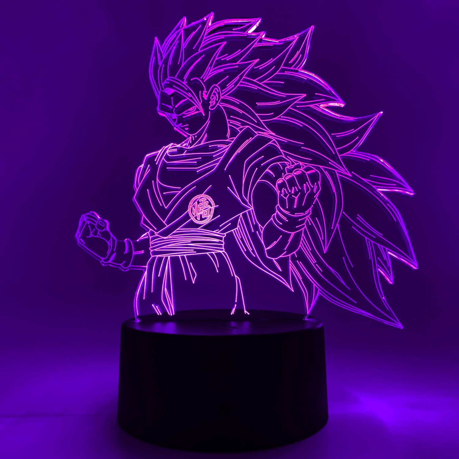 Otaku Lamps Super Saiyan 3 Goku Dragon Ball Super - 16 Color RGB LED Anime Night Light | 3D Room Décor Gift