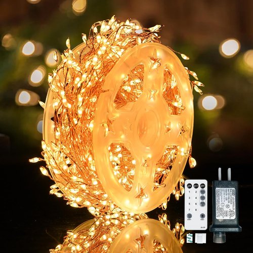 Dailyart 500 LED Fairy Lights - Warm White String Lights with Remote & Timer | 42Ft Waterproof Decor