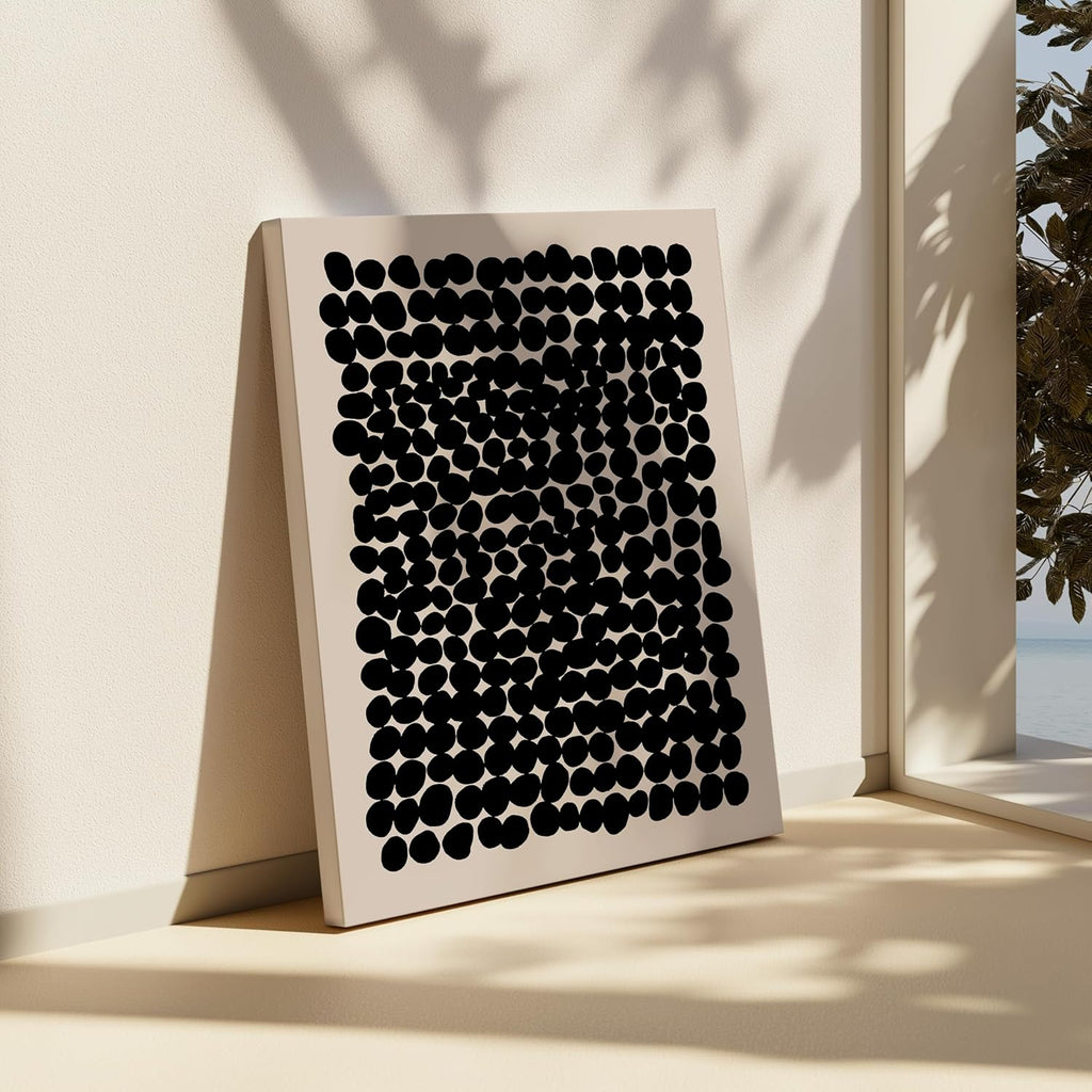Poster Master Modern Abstract Canvas - Black Pebbles Print for Minimalist Living Room | Sizes 8x10 to 30x40