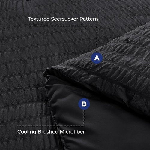 HYMOKEGE California King Comforter Set - Luxury 7-Piece Bedding Set in Black with Sheets & Pillowcases