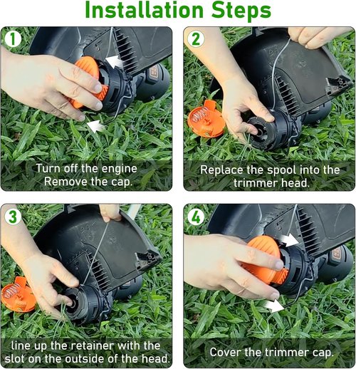 Hechuang 10-Pack Weed Eater Spool Replacement - 30ft 0.065" Line for Black+Decker AF-100 Trimmers