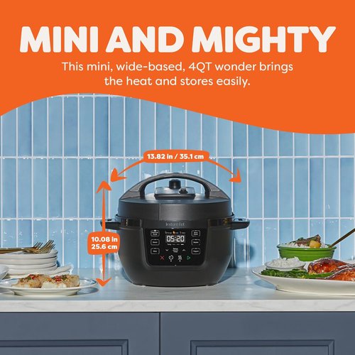 Instant Pot 4QT RIO Mini 7-in-1 Multi-Cooker - Versatile Pressure Cooker & Slow Cooker in Black