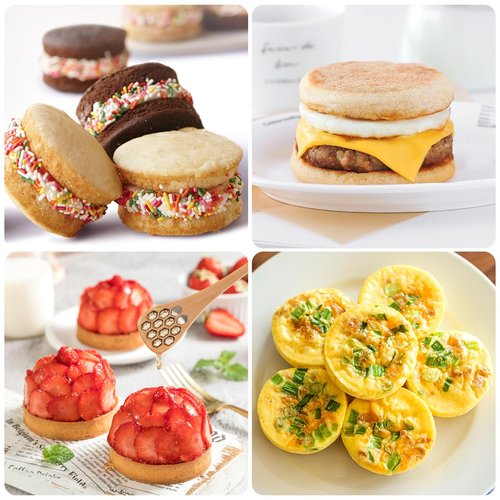 Ocmoiy 4 Inch Silicone Egg Mold for Baking/Jumbo Muffin Top Pan, 1 Pack Non-Stick Large Round Mold for Hamburger Bun, English Muffin, Tarts, Pies, Corn Bread, Egg Sandwich Breakfast