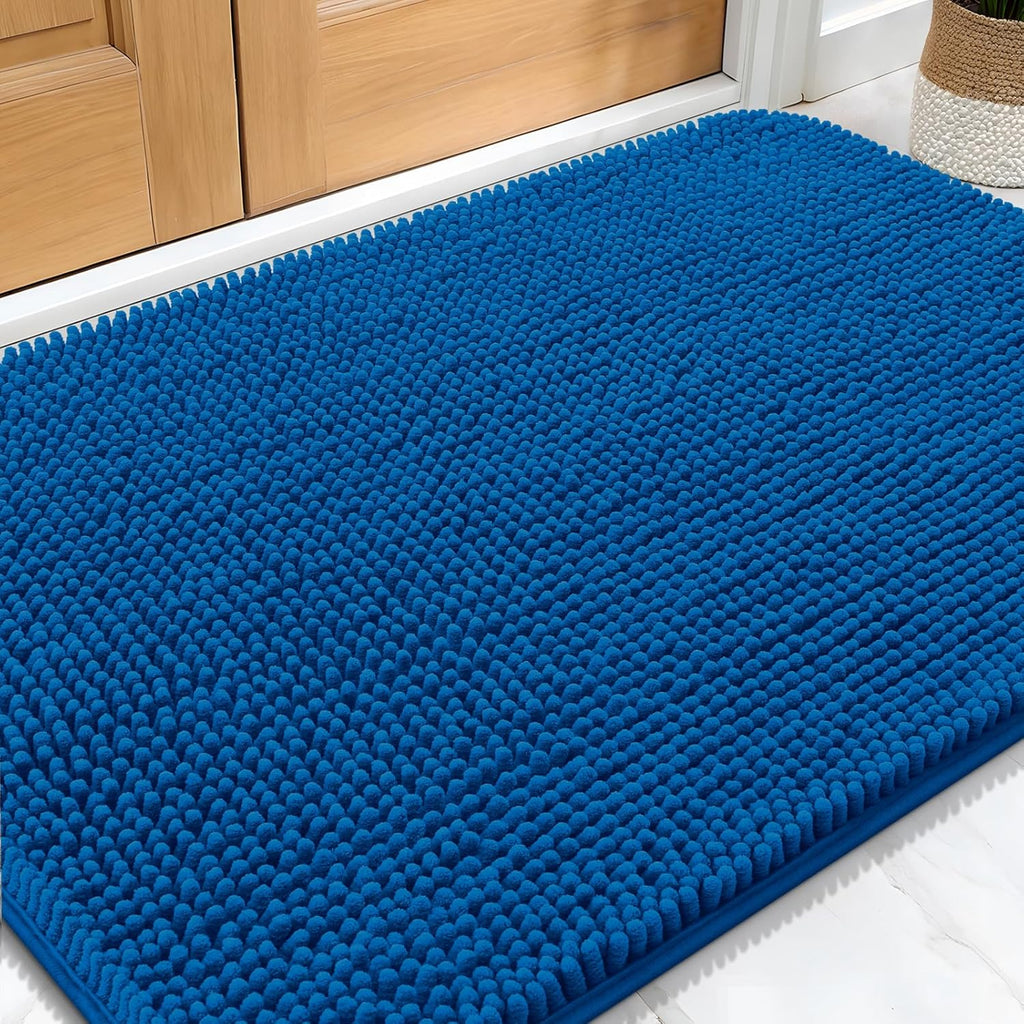 OLANLY Dog Door Mat - Absorbent Non-Slip Washable Doormat for Muddy Paws | 32x20 Deep Navy Blue