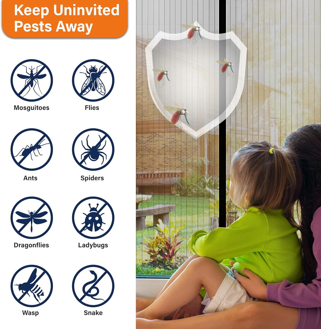 Mesh Screen with Magnetic Closure by [Brand Name] - Heavy Duty Bug Barrier for Doors | Pet & Kid Friendly (38 x 82 Inch)