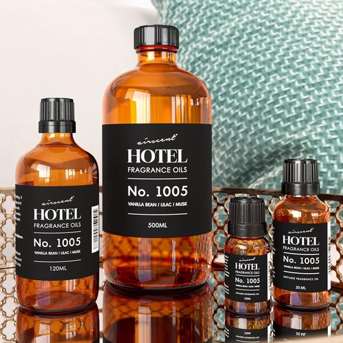 AirScent Hotel Diffuser Oil No. 1005 - Vanilla Bean & Lilac Sandalwood - Premium Fragrance for Ultrasonic Diffusers - 10 mL Glass Bottle