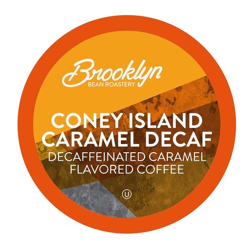 Brooklyn Beans Coffee Pods - Coney Island Caramel Decaf | 40 Count Compatible with Keurig 2.0