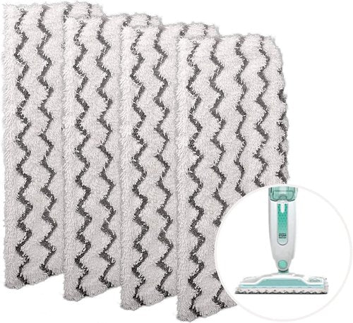 F Flammi Microfiber Mop Pads - 4-Pack Washable & Reusable Refills for Shark Steam Mop S1000/S2001