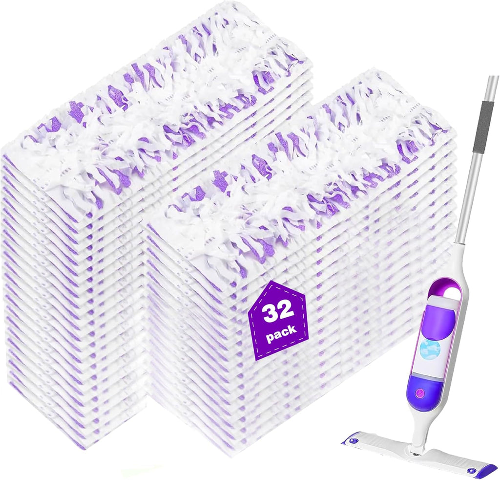 Pure Realm Disposable Power Mop Refills - 32 Count Unscented Multi-Surface Cleaning Pads