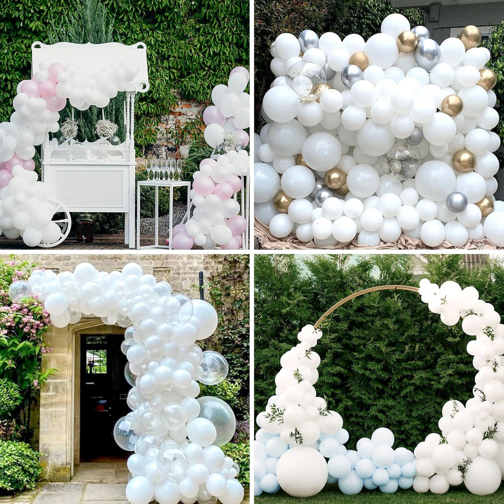 RUBFAC White Balloons - 5 Inch Latex Balloons for Graduation, Birthday & Wedding Decor | 120 Pack