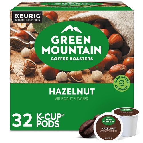 Green Mountain Coffee Roasters Hazelnut K-Cup Pods - Light Roast Coffee, 32 Count | Perfect for Keurig