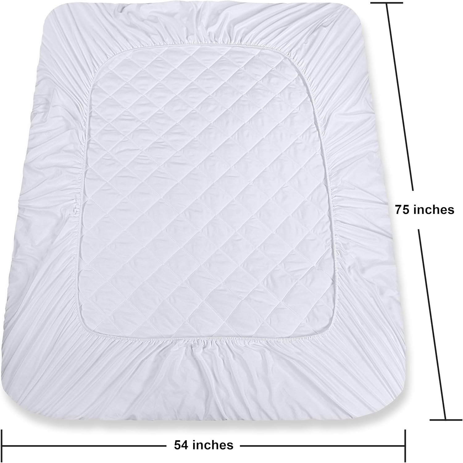 Utopia Bedding Quilted Fitted Mattress Pad - Full Size Deep Pocket Protector | Machine Washable (White)