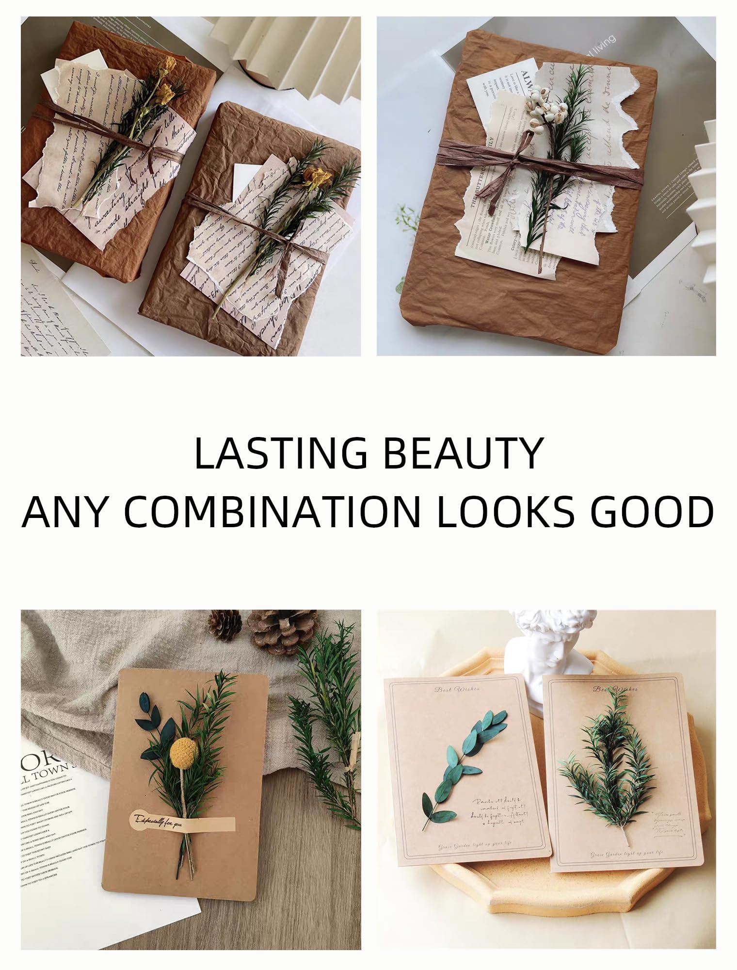 12 Kind Dried Flowers Set - Including Lavender, Eucalyptus, Wheat, Bunny Tails, Handmade for DIY Crafts, Vase Decor, Wedding/Home/Birthday/Seasonal Decor