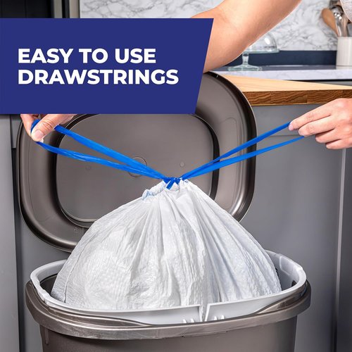 Hefty Ultra Strong 13 Gallon Trash Bags - Drawstring Closure & Odor Control | 110 Count, Clean Burst Scent