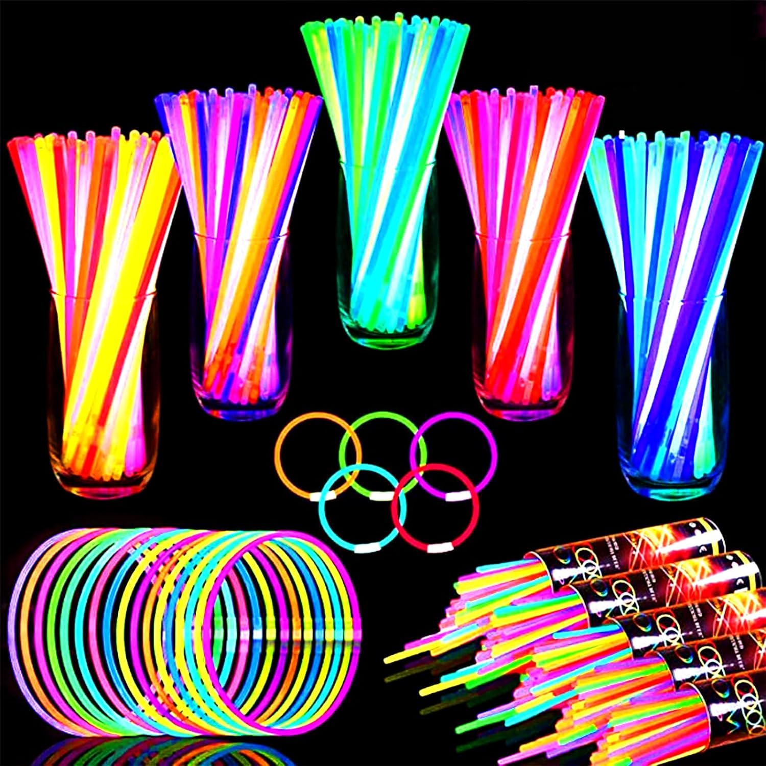 TURNMEON 500 Pack Ultra Bright Glow Sticks - Long-Lasting 14 Hours | Perfect for Parties & Events