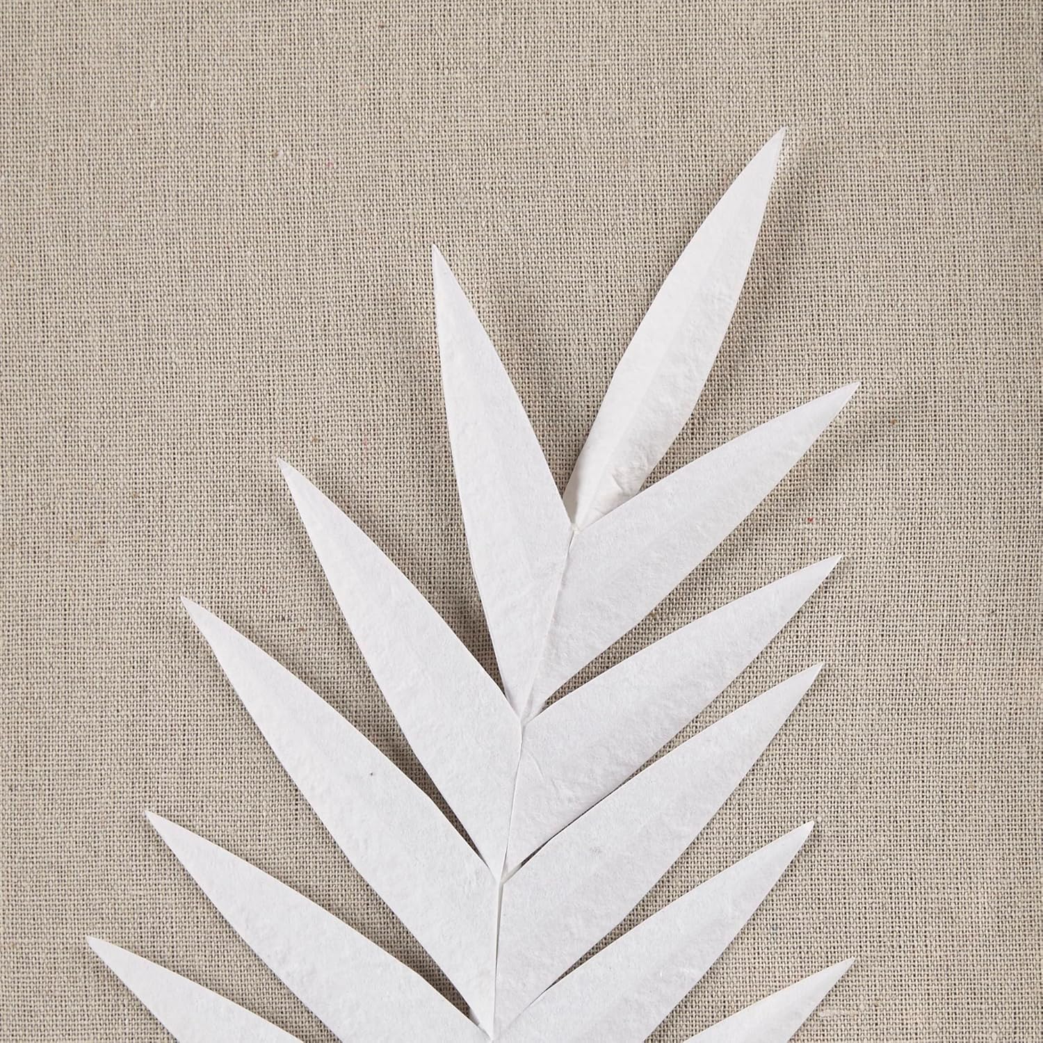 Madison Park Sabal Floral Wall Art - Handmade Canvas Palm Natural Rice Paper Shadow -Box Set, Glass, Wood Frame, Linen Base, Botanical Modern Room Decor for Hallway, Bedroom Accent, Off White 3 Piece