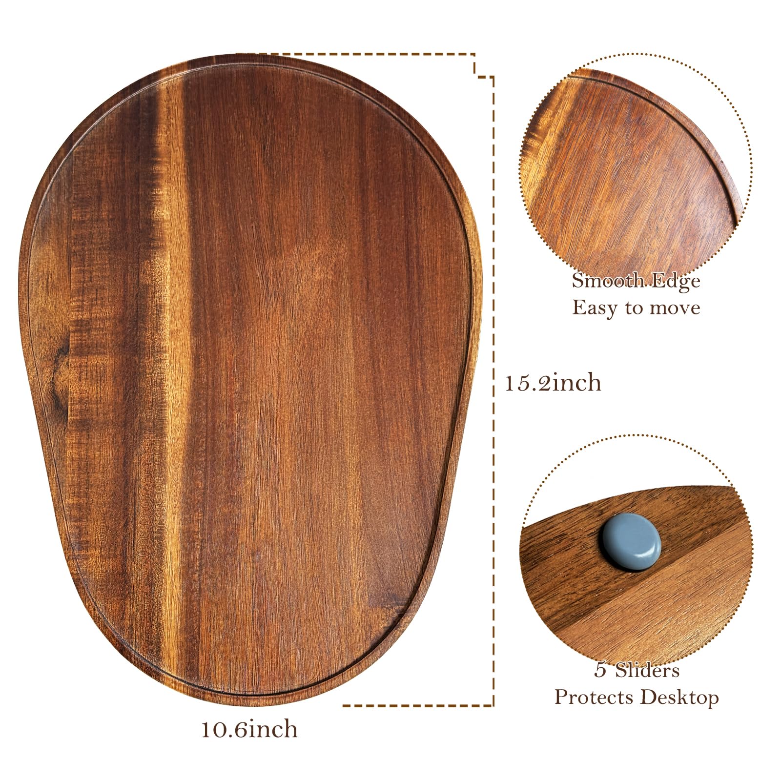 Acacia Wood Mixer Slider Mat for Kitchen Aid 5-8 Qt Tilt-Head Stand Mixer Kitchen Appliance Slider Tray Countertop Storage Attachments