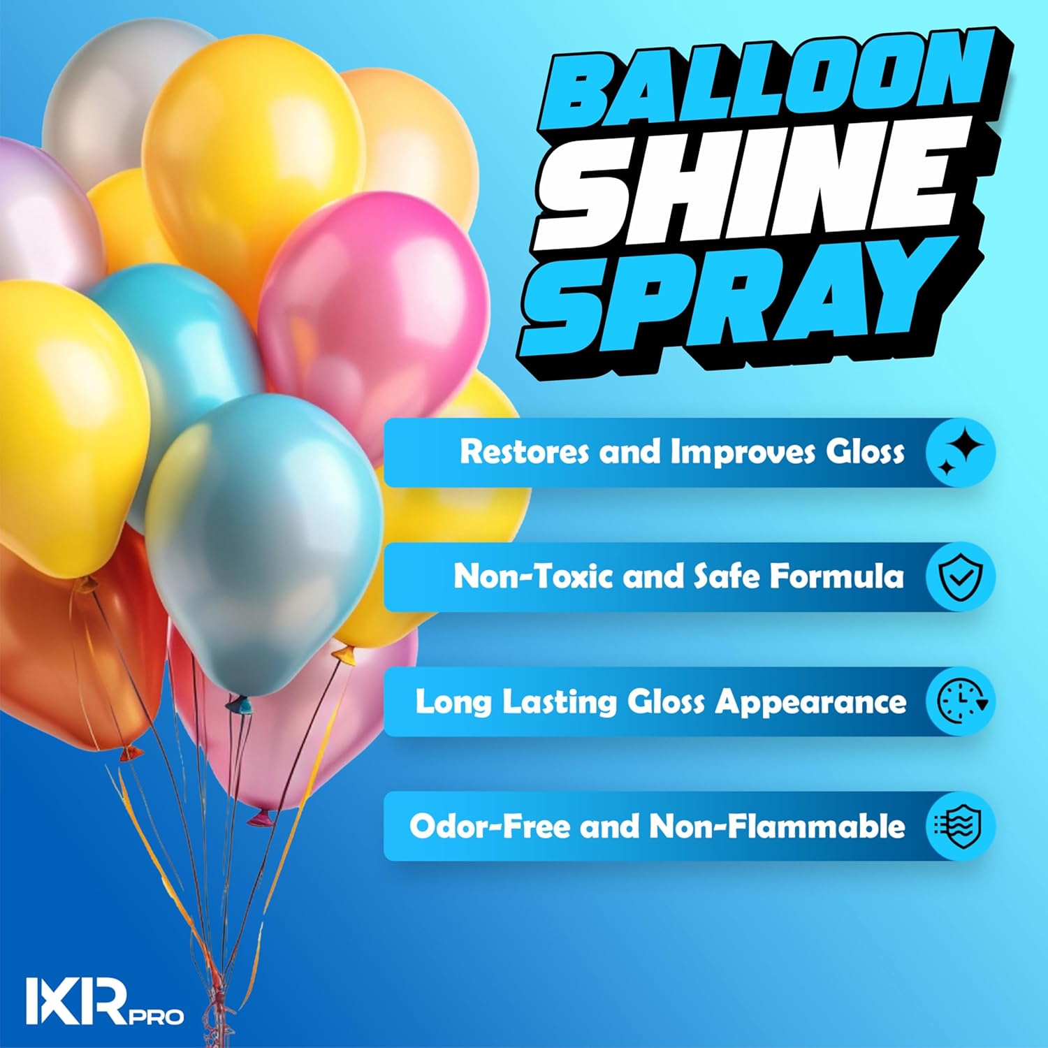 **ixirpro Balloon Shine Spray - Instant High Gloss Finish | 2 x 16.9 oz for Long-Lasting Party Decor**