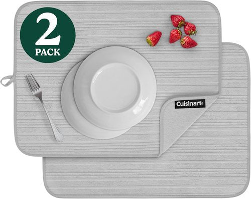 Cuisinart Dish Drying Mats - Ultra Absorbent XL 18" x 24" | Foldable, Machine Washable, Quick Drying