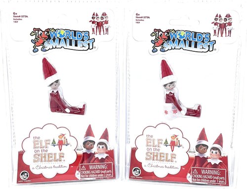 Elf on The Shelf Bundle Set of 2 - Boy and Girl Light Tone | 4 Inches Tall by World's Smallest