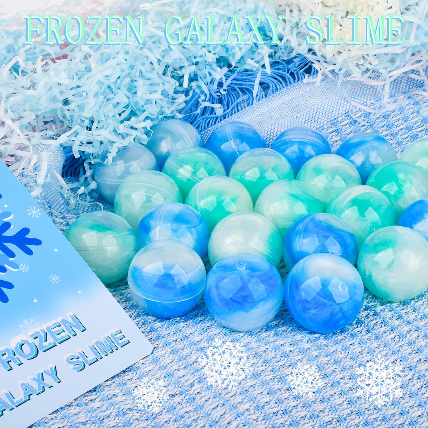 Skiennix Frozen Slime Party Favors - 24 Pack Ice Slime Balls for Kids | Perfect for Valentine's Day & Easter Goodie Bags