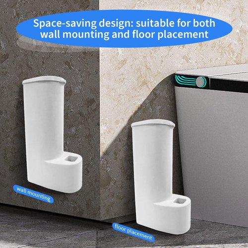 Toilet Wand Holder (Holder Only, No Toilet Wand) Wall Mounted Holder for Disposable Toilet Wand Refill (White), Toilet Wand is not Included
