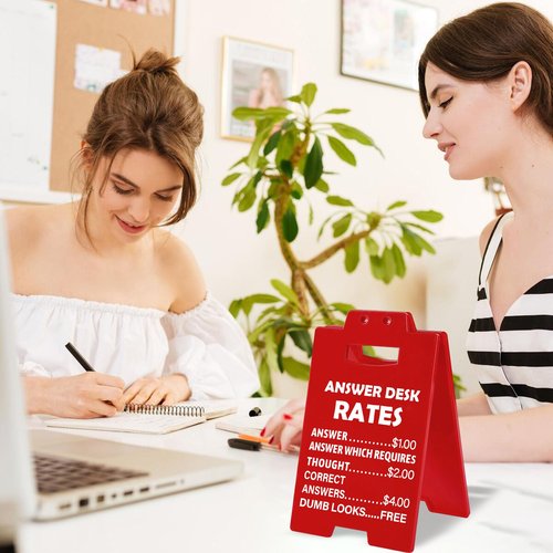 Funny Office Gag Gifts for Coworker Answer Desk Rates Desk Sign for Women Men Coworker Boss