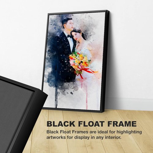 Awesometik Watercolor Portrait Canvas - Personalized Wedding Illustration Art | Custom Size Available
