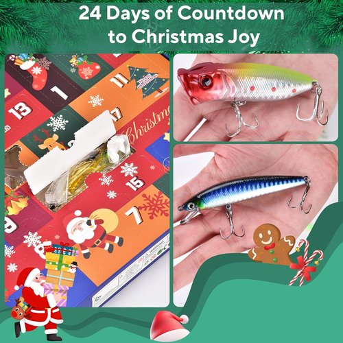 Fishing Advent Calendar 2025 | 24-Day Countdown Tackle Set for Men, Grandpas & Boys - Perfect Xmas Gift