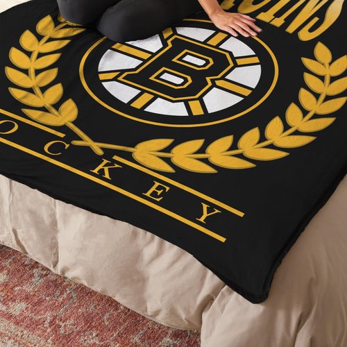 Northwest NHL Boston Bruins Silk Touch Throw Blanket - Official NHL Licensed, Ultra-Soft Fleece - Cozy Game Day Essential for Fans, Unisex Gift, 46" x 60"
