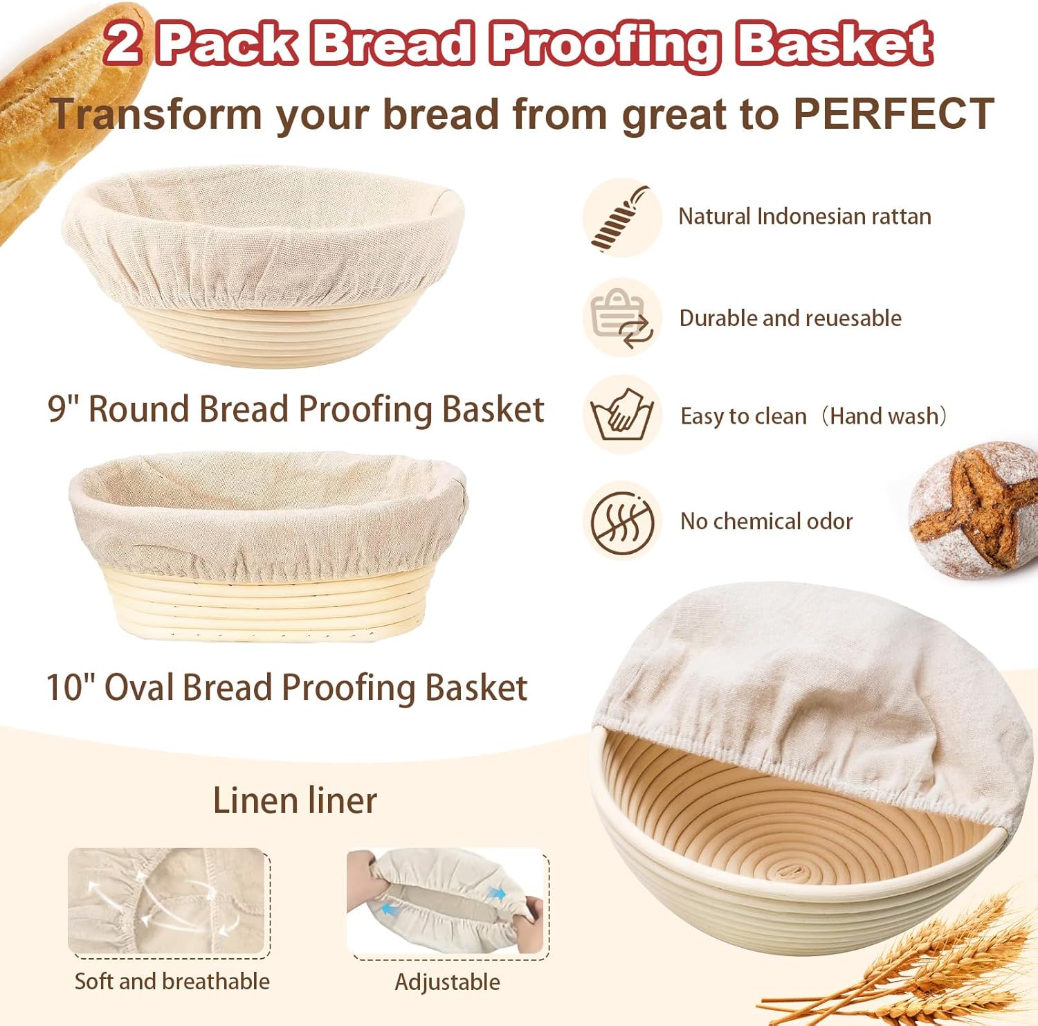 Skiennix Sourdough Starter Kit - Complete Baking Supplies with Scale, Glass Jar & Proofing Basket | Perfect Gift for Beginners