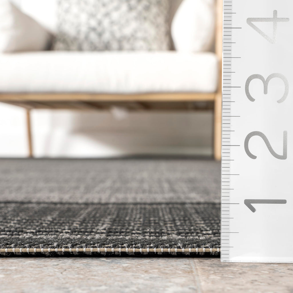 nuLOOM 3' x 4' Outdoor Performance Area Rug, OEKO-TEX Certified, Weather Resistant, High Traffic, Patio, Balcony, Outside, Gris Grey