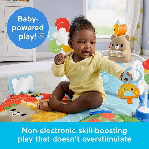 Fisher-Price 3-in-1 Kick & Sway Gym - Sensory Baby Play Mat for Newborn Development | Ages 0+ Months