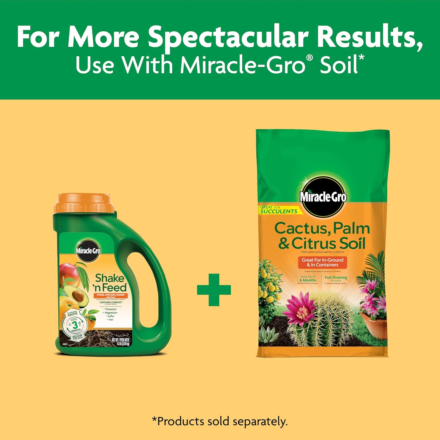 Miracle-Gro Shake 'N Feed Plant Food - Nourishes Citrus, Avocado & Mango Trees | 4.5 lbs
