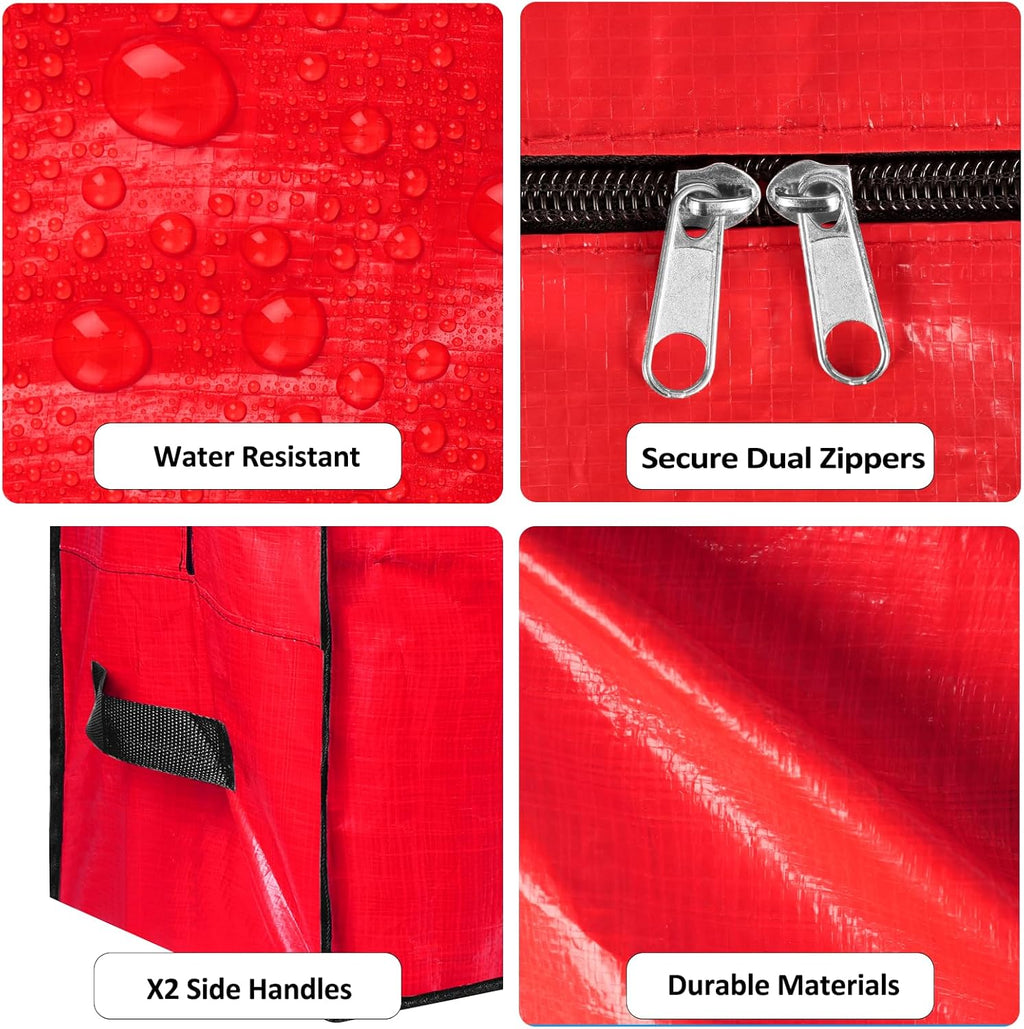 Skiennix 7.5 Ft Christmas Tree Storage Bag - Waterproof, Durable Handles & Dual Zippers | Red